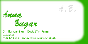 anna bugar business card